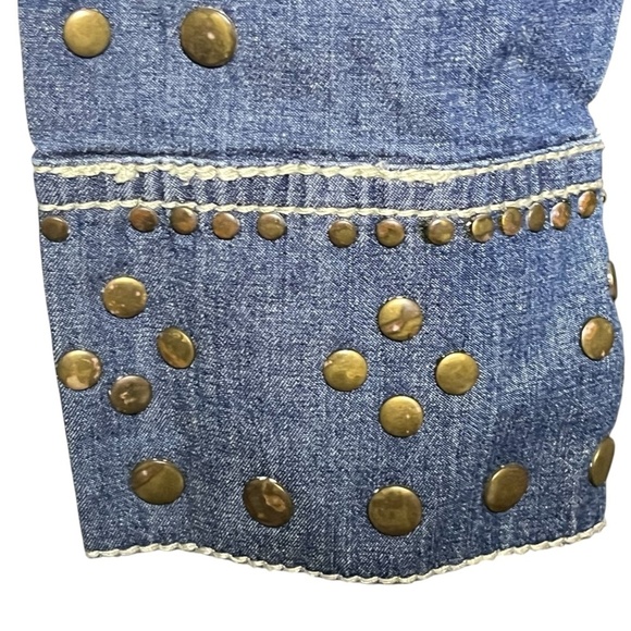 Tasha Polizzi Collection Women’s Studded Long Sleeve Denim Shirt Blue Size Small - Picture 7 of 11